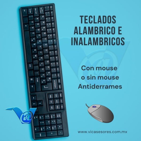Teclados Alambricos e inalambricos, con mouse o sin mouse